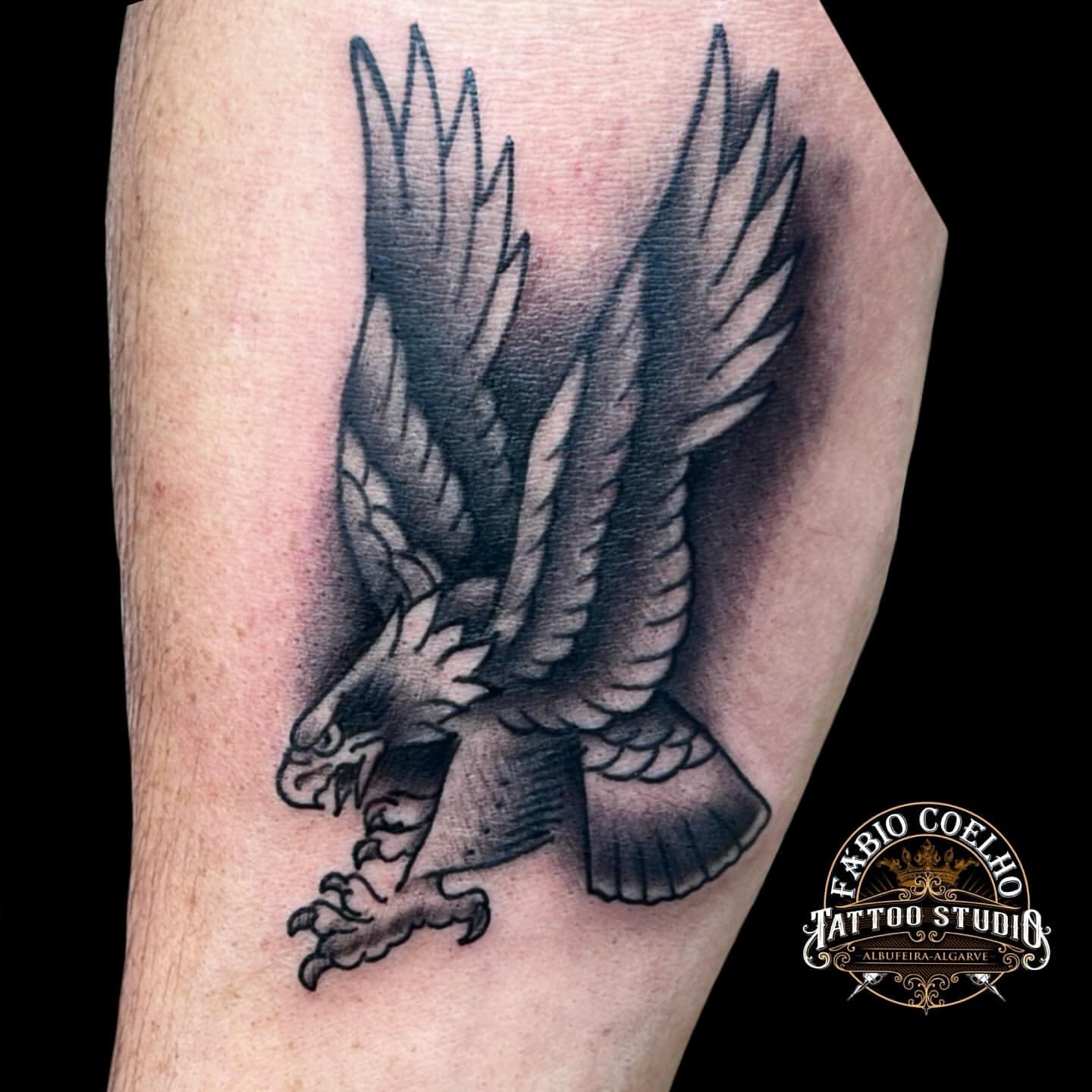 Traditional eagle in black and grey